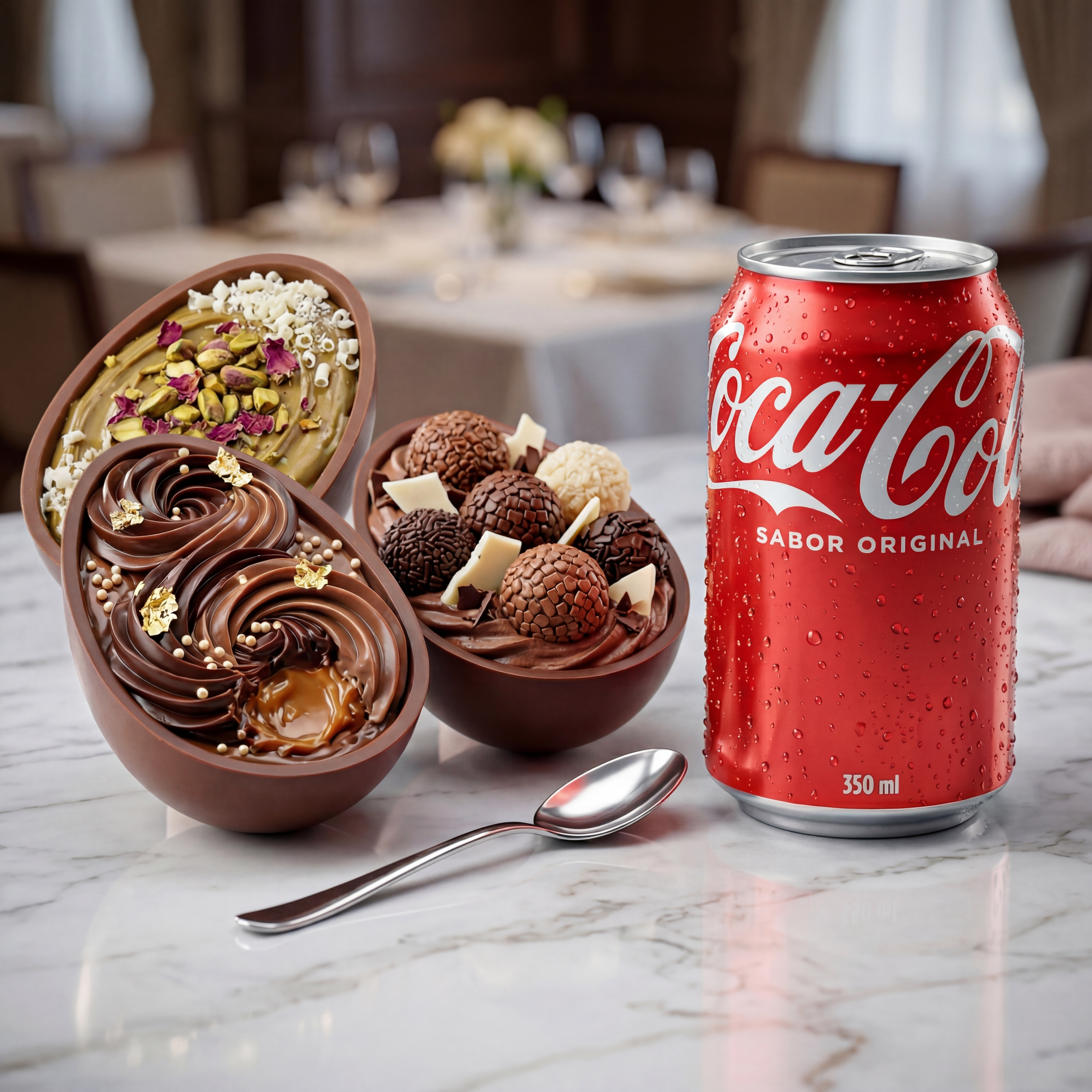 3 Ovos de Colher + 1 Lata de Coca-Cola 350ml